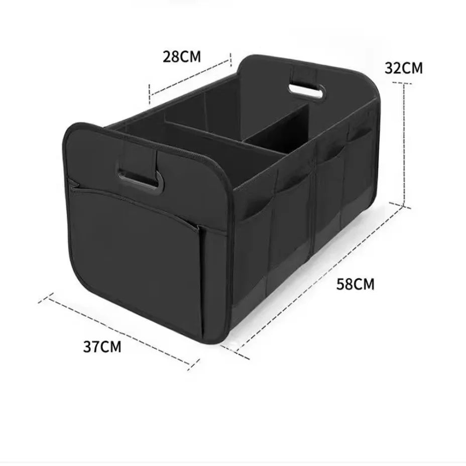 Collapsible Large Car Trunk Storage Box, Waterproof 600D Oxford Fabric Organizer with Flip Top & Reinforced Handles for SUV/Van