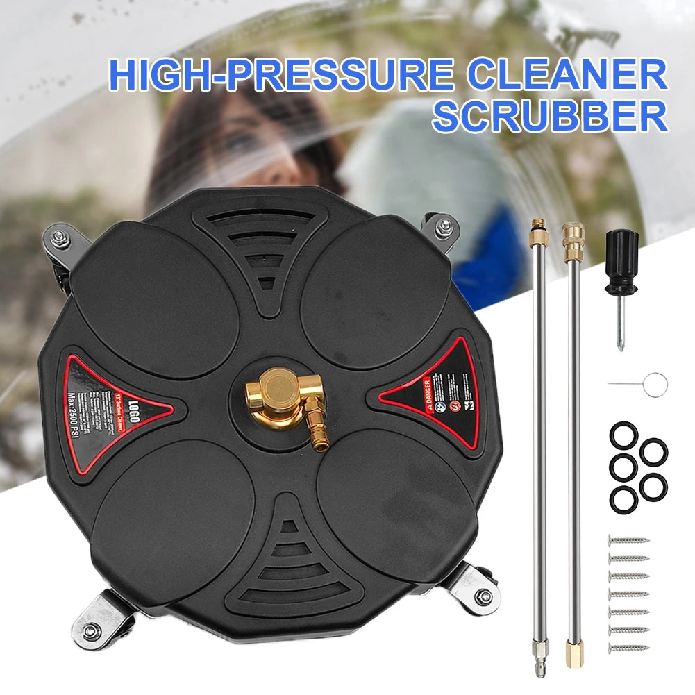 Floor Scrubber 1/4 Quick Connector Surface Cleaner 2500PSI Surface Cleaner Attachment with Extension Wand Replacement Nozzles