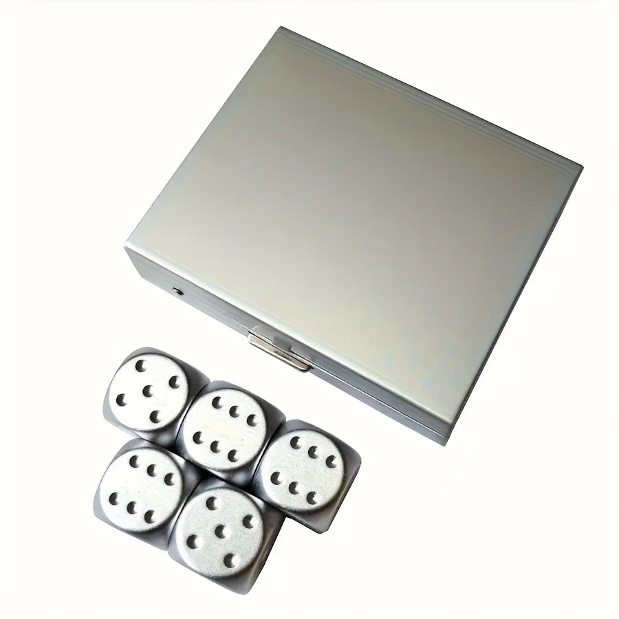 5Pcs/Lot Dice Aluminum Alloy Dices for Family Party Toy Accessories Tabletop Gaming Game Dice Drinking Dice Digital Dices