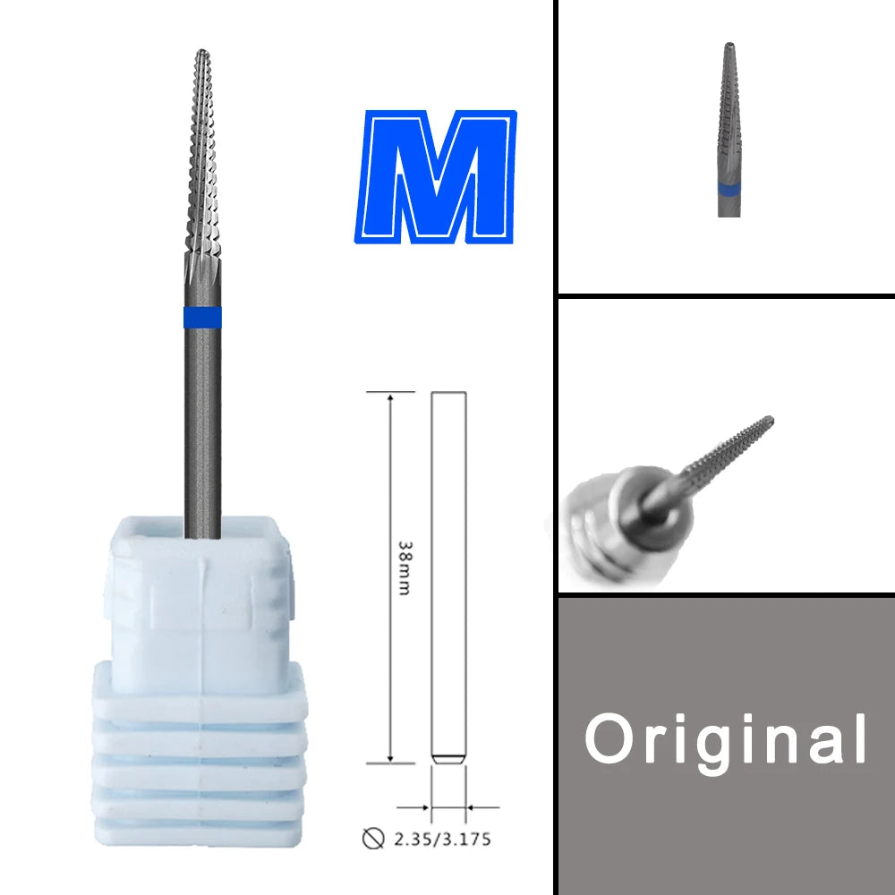 RolinStar Dental&Nail 9 type with Spiral Cut powder Carbide Burr nail drill bit cuticle clean