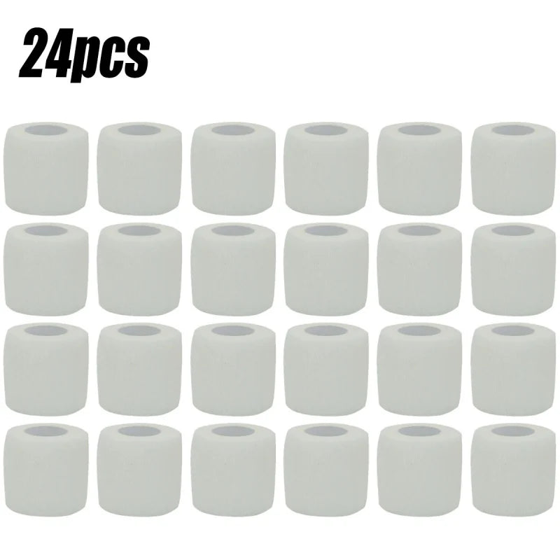 6/12/24Pcs White Sport Self Adhesive Elastic Bandage Wrap Tape Elastoplast For Knee Support Pads Finger Ankle Palm 2.5CM-15CM