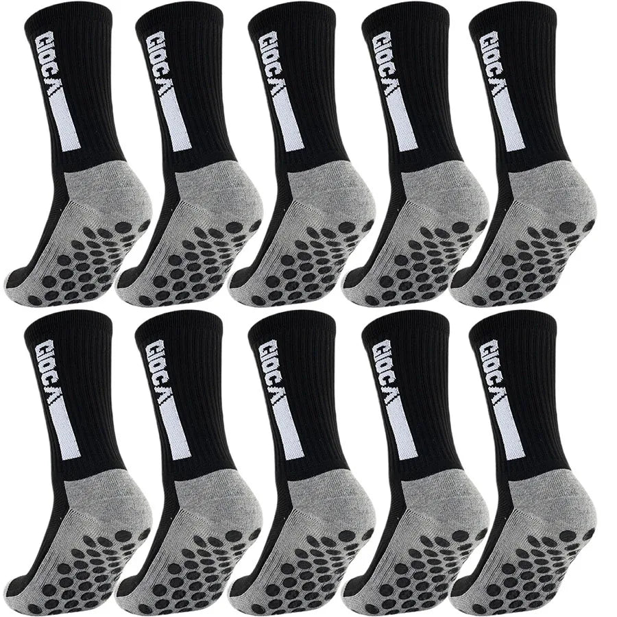 1/5/8/10 Pairs Men Women Unisex Non Slip Grip Soccer Rugby Socks Towel Bottom Breathable Shockproof Athletic Exercise