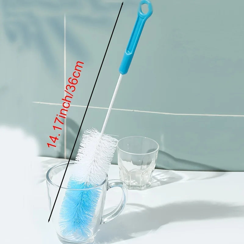 Long Handle Cup Brush,Kitchen Glass Bottle Cleaning Brush,Milk Bottle Tea Cup Scrubber,No-Electricity Required Cleaning Tool