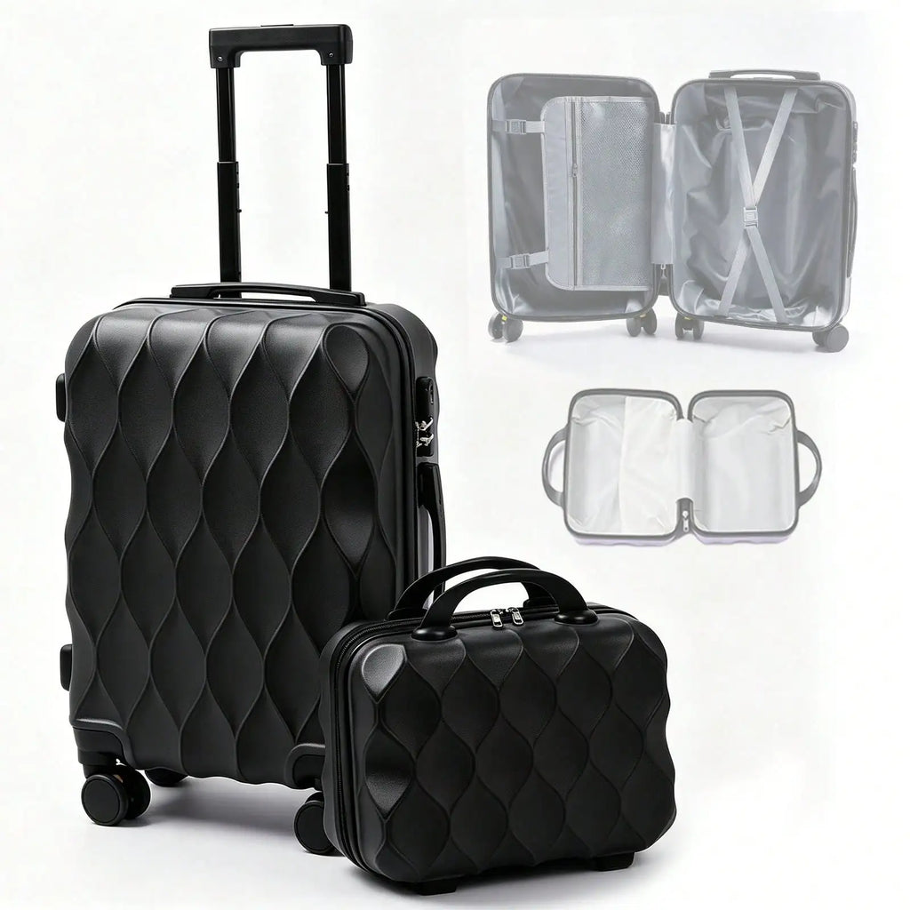 2 In 1 Luggage Sets, Portable Suitcase With Wheels Password Carry On Luggage Large Capacity Classified Storage Suitcase Adjustable Pull Rod Smooth To Use