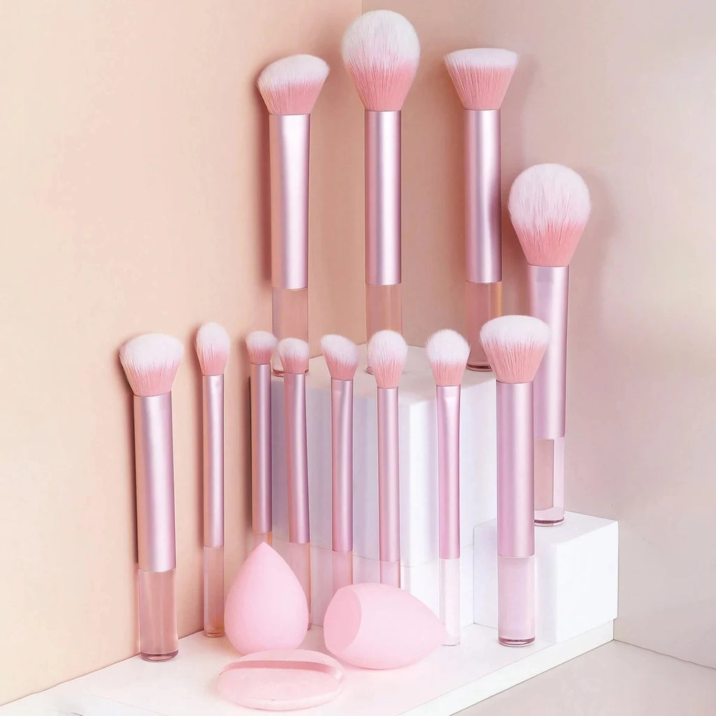 12pcs Makeup Brush Kit Soft Synthetic Hair Make Up Brushes Foundation Blush Eyeshadow Cosmetic Makeup Tools