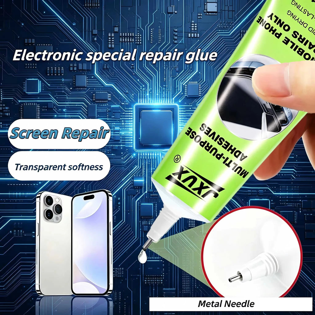 High-Viscosity Adhesive (50g Phone Repair Glue) – Waterproof, Transparent, Multi-Purpose Resin Glue – Includes Repair Tools