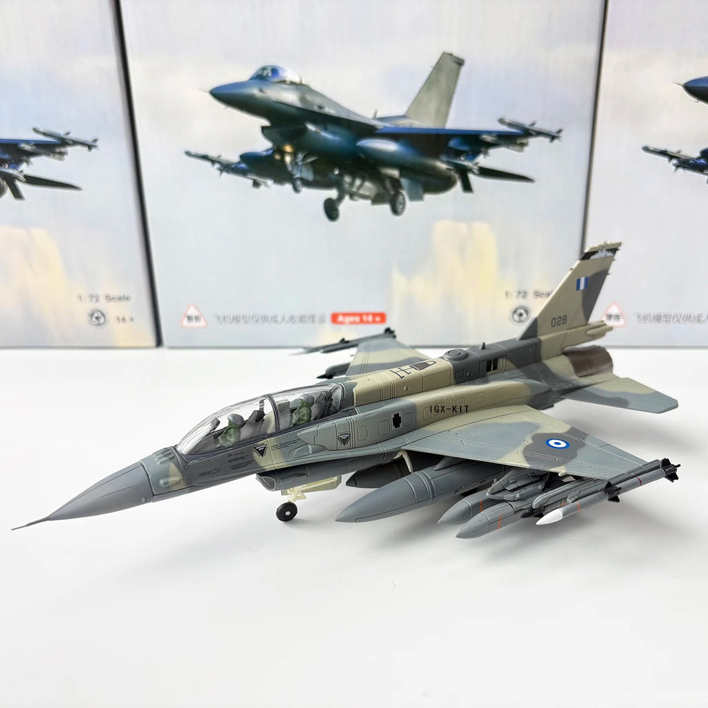 1/72 F-16D Fighter Model F16 Hellenic Air Force Mira Ghost Fighter Diecast Finished Military Plane Model Collection Ornament