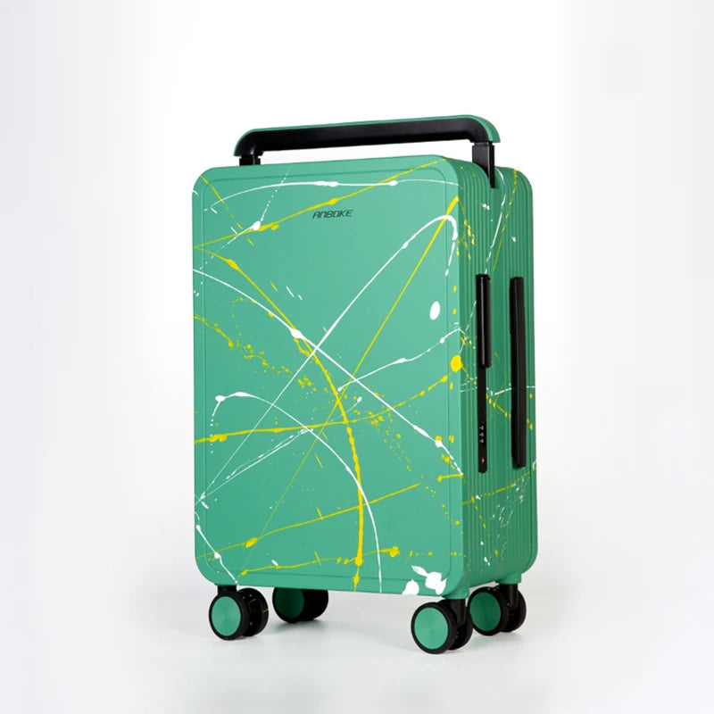 Artistic Graffiti Wide Handle Suitcase Trip Cabin with Silent Universal Wheels Medium Luggage 20/24/26 inch Trolley Case valise