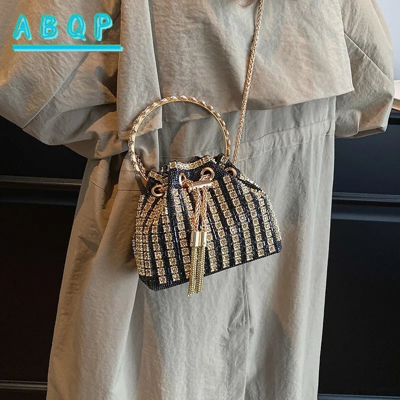 New Dinner Handbag Diamond Sparkling Dinner Party Women's Handbag Luxury Brand Fashion Diamond Women's Shoulder Bag High Quality