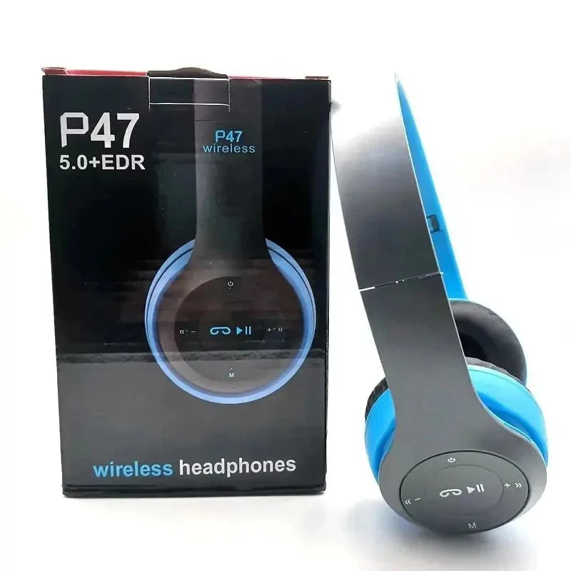 New P47 TWS Headset  Bluetooth Headset Folding Series Wireless Sports Game Stereo Headset for iPhone Huawei XiaoMi Samsung