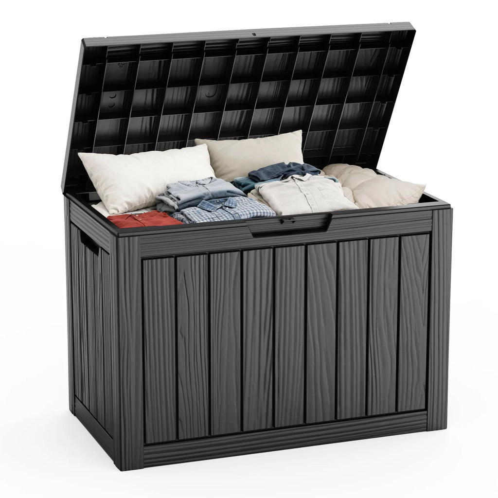 45Gallon Waterproof Outdoor Storage Box,Resin Deck Box,Lockable Outside Storage Box Container for Patio Furniure