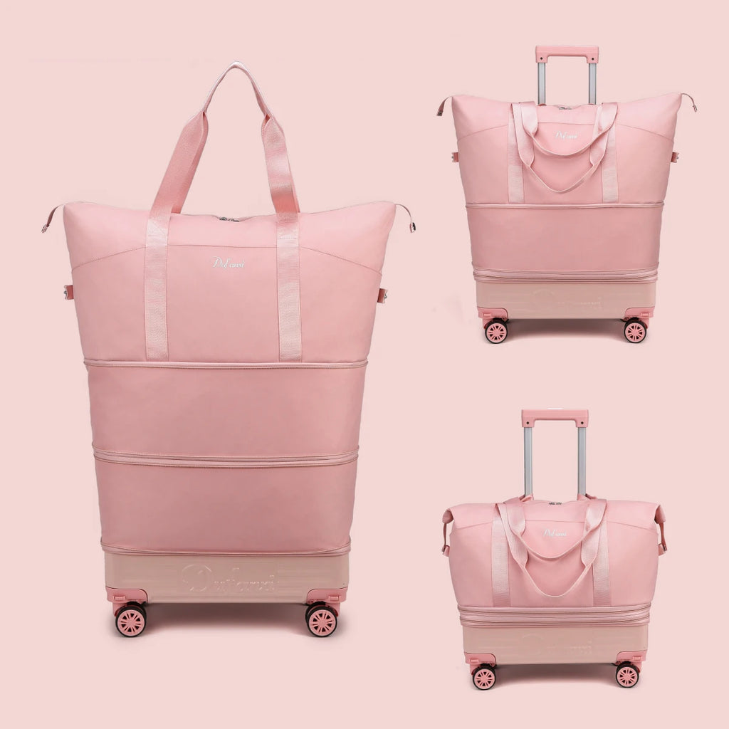 Luggage Bag with Wheels, Travel Bag with Universal Wheels, Foldable Suitcase, Lightweight Trolley Bag, Large Capacity Hand-Pulled Backpack for Going Abroad and Returning Home