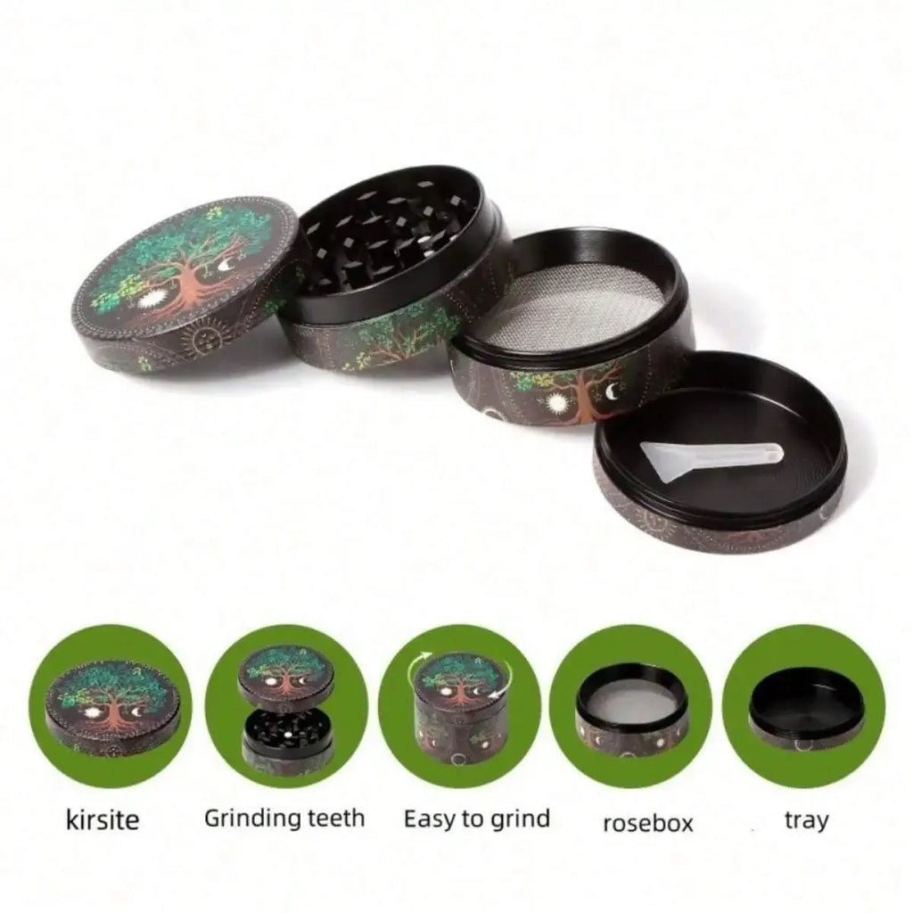 50/63mm Leopard Print Herb Grinder Manual Pepper Mill Salt Spice Mortar Tobacco Grass Grinder Cigarette Smoking Accessories