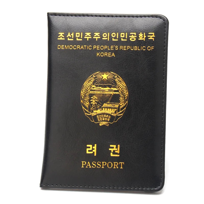 Democratic People's Republic of Korea Pu Leather Passport Cover Women Men Passport Holder Travel Passport Case for DPRK