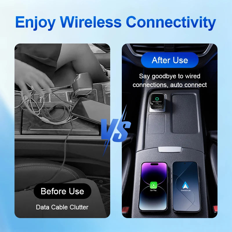 Wooboobox 2in1 Adapter Wireless CarPlay Android Auto Dongle AI Smart Box 2026 New 5G WiFi For Car with Wire CarPlay Android Auto