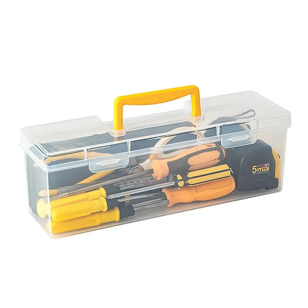 Portable Plastic Hardware Tool Box Transparent Tool Organizer Tool Storage Box Household Toolbox Parts Box