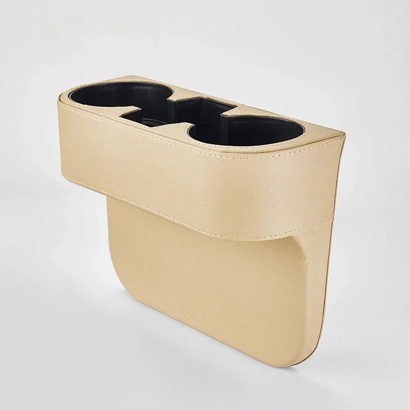 Car Leather Cup Holder Tray Side Pocket Vehicle for Benz BMW Genesis Sorento Santa Fe Palisade Grandeur Gap Car Cup Holder