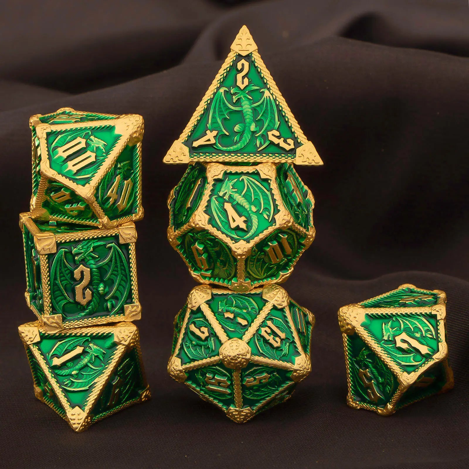 DND Metal Dice Set 7pcs – Polyhedral RPG D&D D20 D12 D10 D8 D6 D4 / Ensemble 7 dés métalliques DND – Polyédriques RPG jeux de rôle