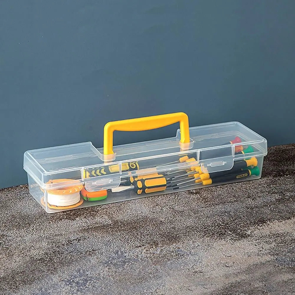 Portable Plastic Hardware Tool Box Transparent Tool Organizer Tool Storage Box Household Toolbox Parts Box