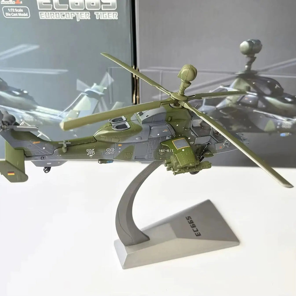 1/72 Scale Eurocopter EC665 Tiger UHT Attack Helicopter Airplane Diecast Finished Military Plane Model Gift Collection Ornament