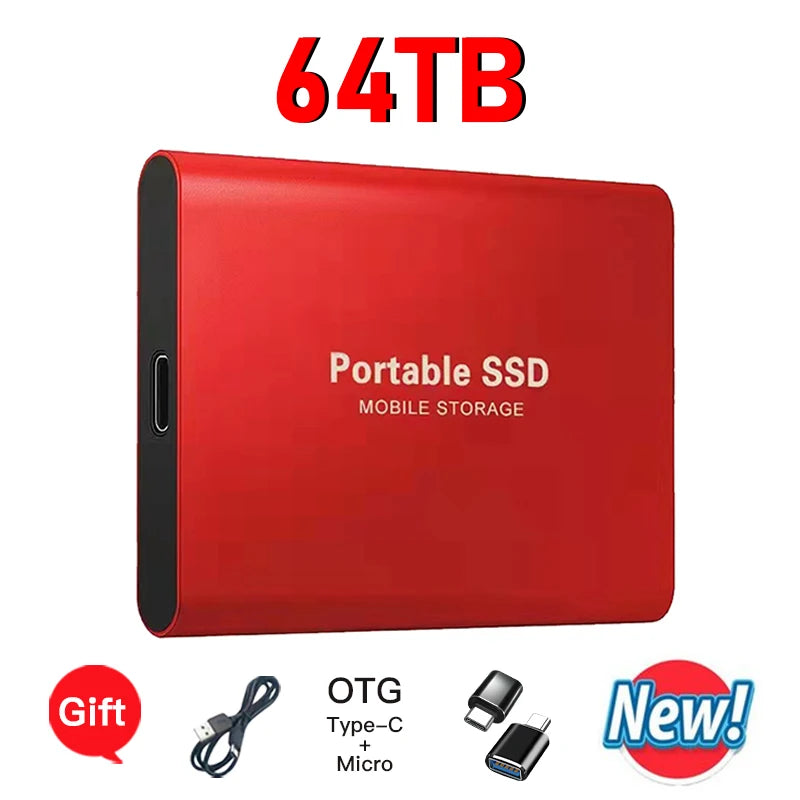 High-speed SSD 2TB Portable External Hard Drive Suitable for daily storage and backup