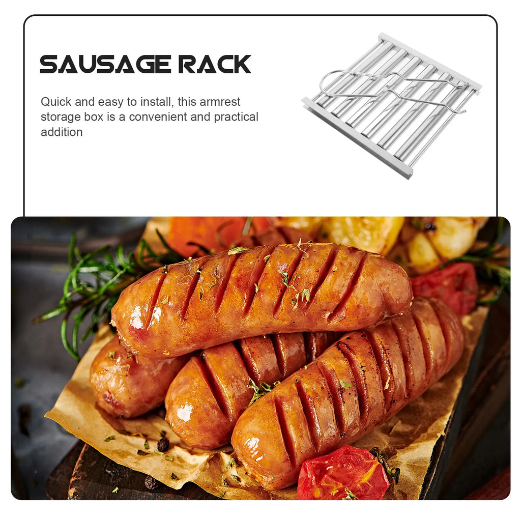 1Set Stainless Steel Hotdog Sausage Roller Grilling Rack Portable Barbecue Grill Picnic Camping Outdoor Bbq Stand Foldable