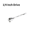 Quick-Release Ratchet Set with Teardrop Head, Full-Polished Chrome Solid Handle, 1/4, 3/8, 1/2-Inch