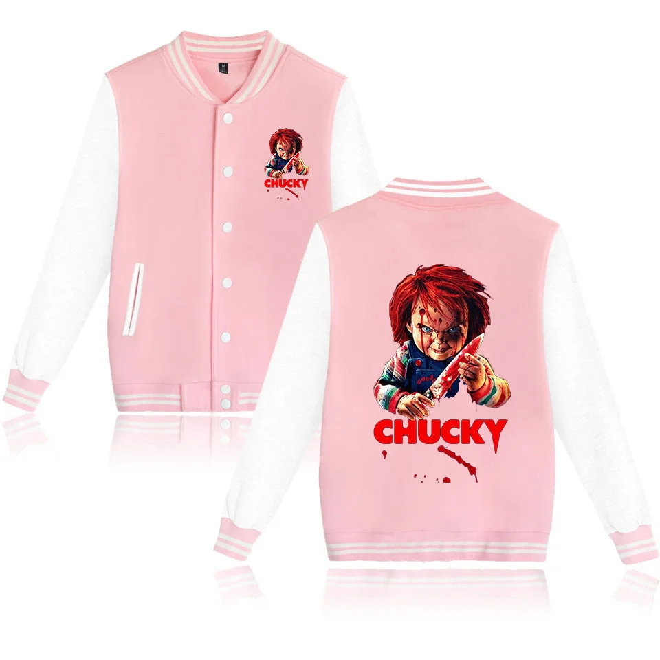 Child's Play Chucky Bomber Jacket Women Men Autumn Baseball Jacket Coat Student Streetwear Harajuku Bomber College Jacket