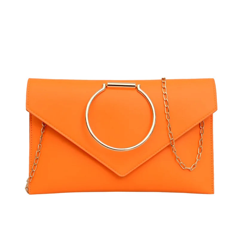Fashion women Envelope Clutches chian Female Crossbody Shoulder Bag pu Leather Ladies Handbag Small lady phone bag clutch wallet