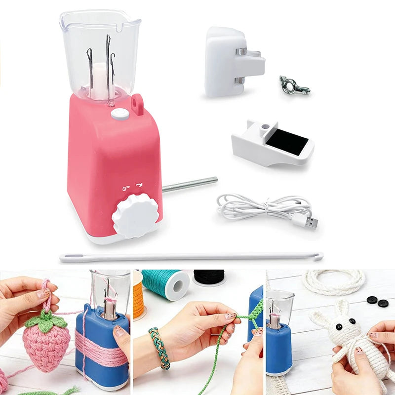 Auto Cord Knitting Machine Electric Knitting Machine Handmade Tool Home Knitter Crochet Machine Fast DIY Crochet Knitting Tool