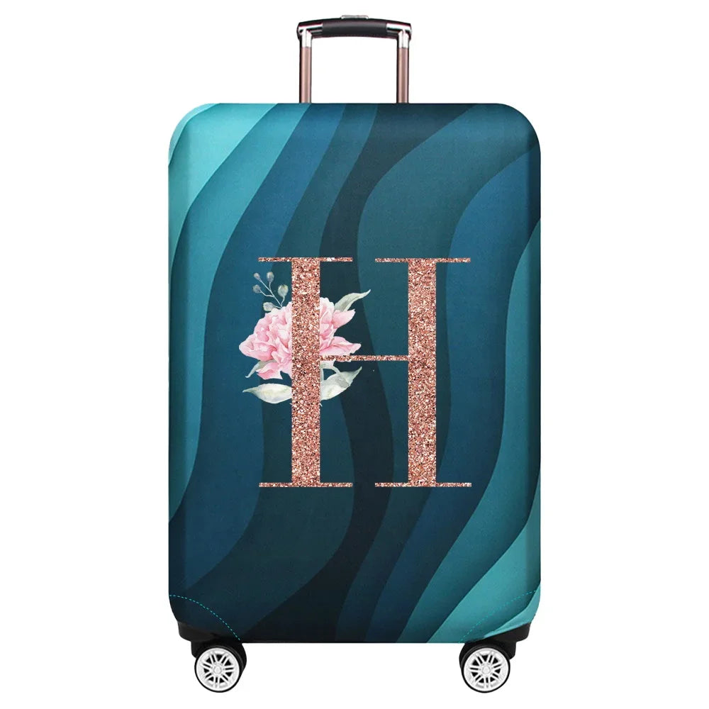 Luggage Covers 18-32inch Protector Travel Luggage Suitcase Protective Cover Stretch Dust Covers Print Rose Gold Letter Series