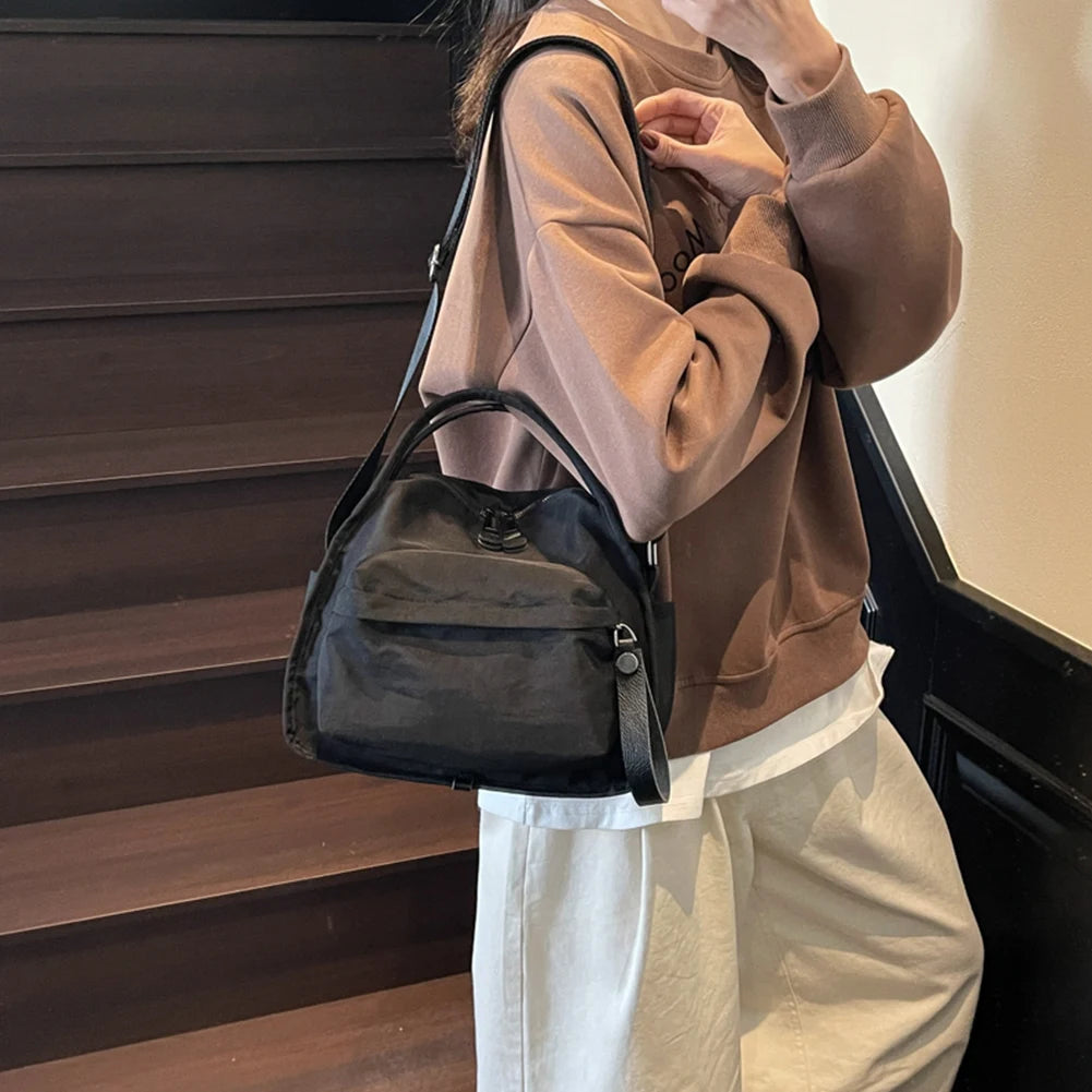 Women Lightweight Sling Bag Large Capacity Casual Crossbody Bag Solid Color Versatile Shoulder Bag Travel Shopping Work Date Bag