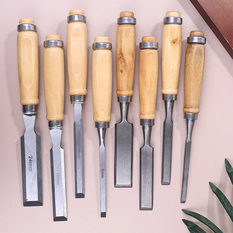 **6/12/18/24mm 4 Pcs Wood Carving Chisels Set Professional For Woodworking With Ergonomic Wood Carving Tools DIY Auxiliary Tools