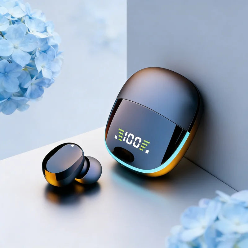 TWS Fone Bluetooth Headphones with Mic LED Display Earbuds Wireless Bluetooth Headset Noise Cancelling Earphones