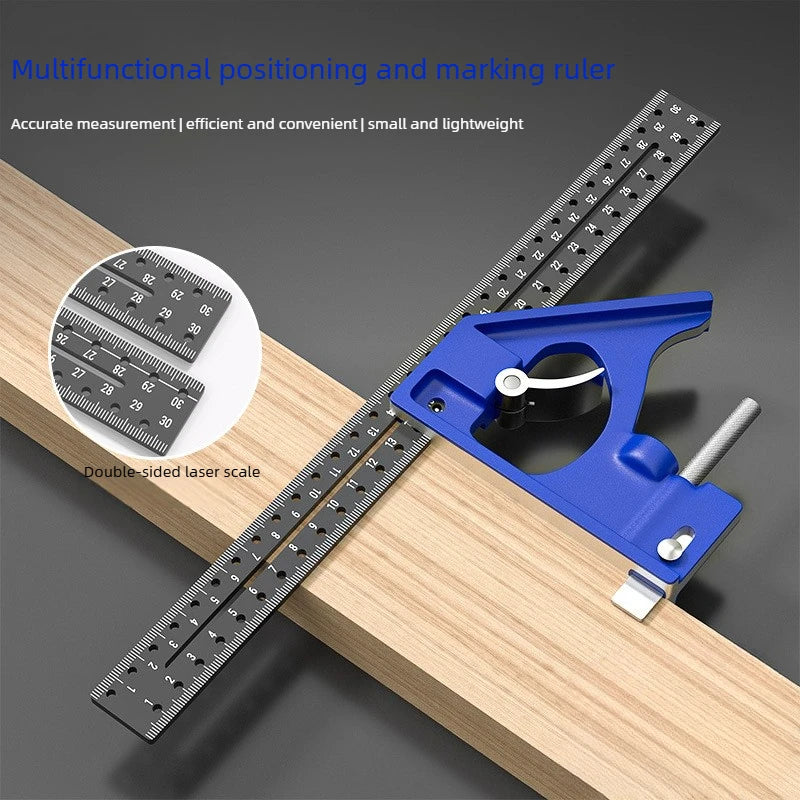 Woodworking 90°and 45° Right Angle Movable L-Shape High Precision Long Board Ruler Multifunctional Combination Square