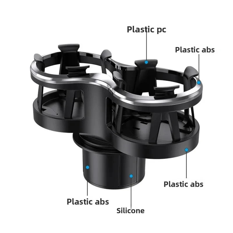 Two-hole Car Cup Holder 2026 Multifunctional Car Drink Holder Auto Instrument Panel Mount Beverage Stand For Water Cup Coke Bott