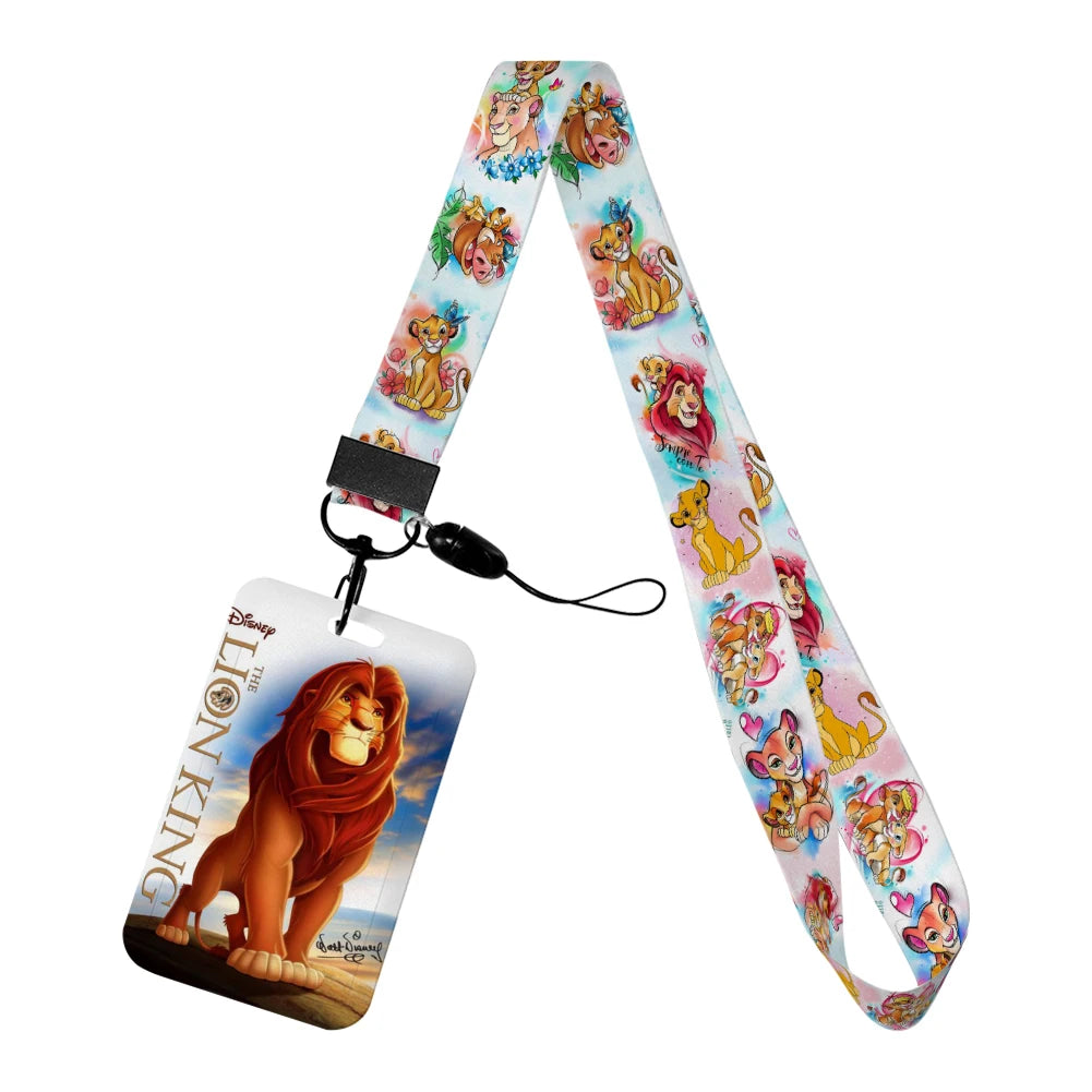 The Lion King Simba Disney Neck Strap Lanyard Movie Boys Card Cover Cartoon Badge Holder ID Card Students Hang Rope Gifts
