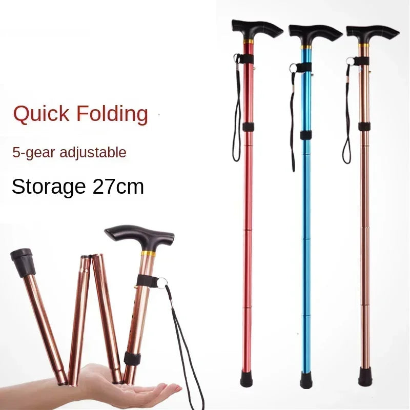 Foldable Ultralight Trekking Poles Telescopic Alpenstock Walking Sticks for Outdoor Hiking Camping Nordic Walking