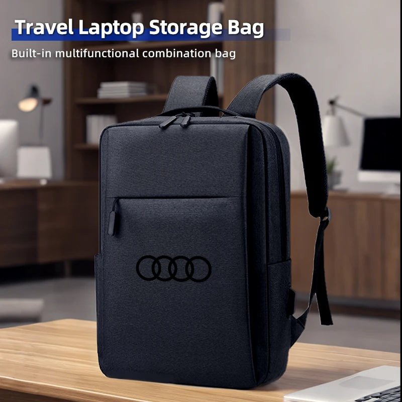 Business Shoulder Work Bag USB Chargring Travel Computer Backpack For Audi Q5 Q7 Q3 A3 A4 A6 A5 A1 S1 S3 S4 RS4 S5 S6 S7 Quattro