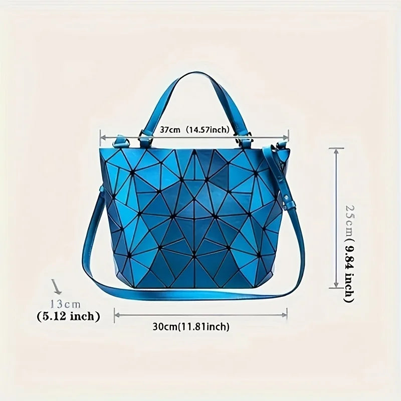 1pcs Women's Matte Geometric Diamond Shoulder Bag Large Capacity Bucket Bag Handbag Diamond Shoulder Bag Crossbody Bag