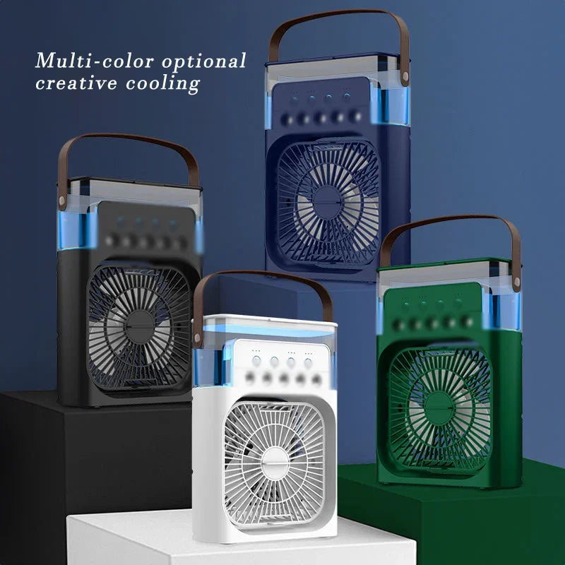 Lenovo Air Conditioner Ice Fan Mini USB Portable Air Cooler Humidifier Water Mist Spray LED Night Light Desktop Cooling Fan