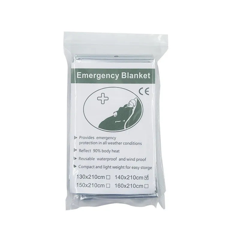 Outdoor emergency blanket portable insulation cold-proof aluminum foil reflective survival mountaineering field first aid