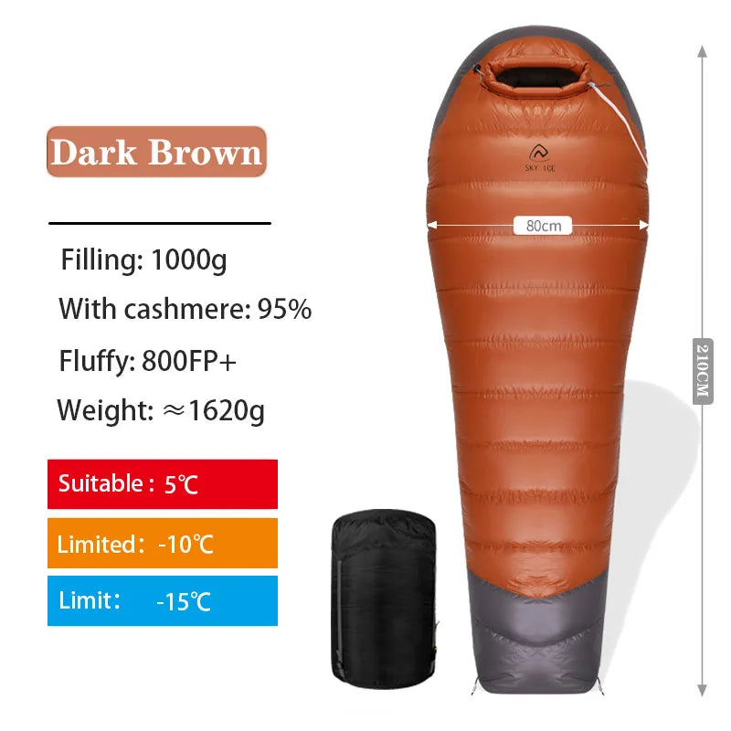 Camping Sleeping Bags 800FP Lightweight Goose Down Sleeping Bag Winter Sleeping Bag Ultralight Hiking Portable Sleeping Bag