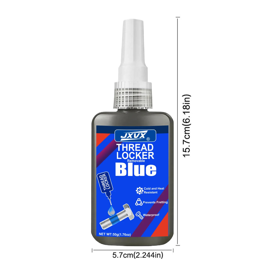 Threadlocker Screw Glue Blue Medium Strength Quickly Cured Thread Locking Agent Anaerobic Adhesive  Industrial Thread Sealant,Replaces Washers,,Suitable for All Metal Threaded Assemblies,1-6pcs.