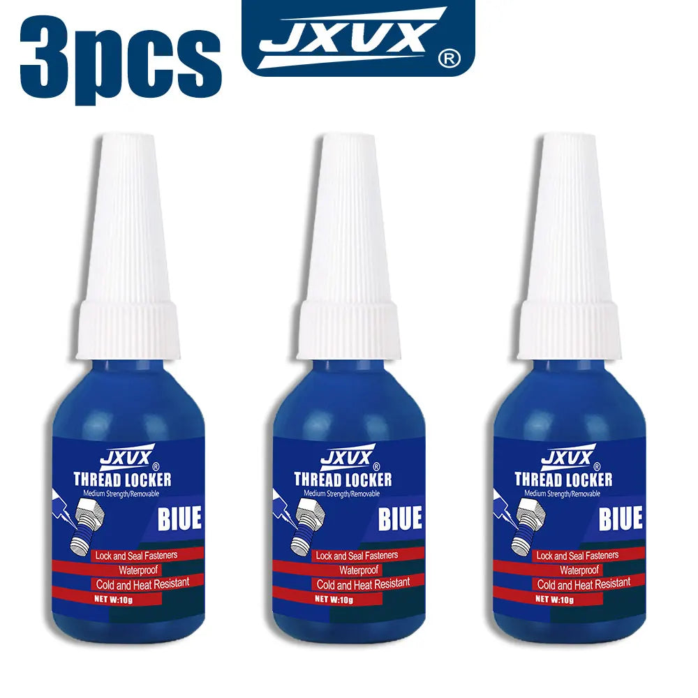 3-9 Pcs Thread Locking Glue, Screw Adhesive, Blue Anaerobic Glue, Locking Sealant for Threads and Nuts, Corrosion-Resistant Anti-Loosening Glue, Quick-Drying, 10ml