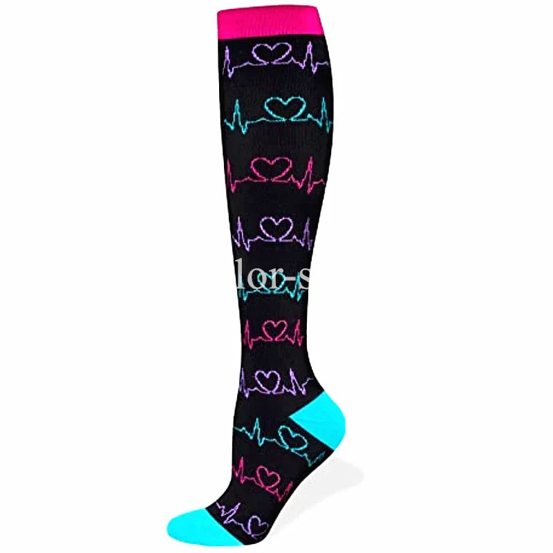 Sports Socks Running Compression Socks for Medical Varicose Veins Edema Diabetes Pregnancy Women Flight Travel Compression Socks