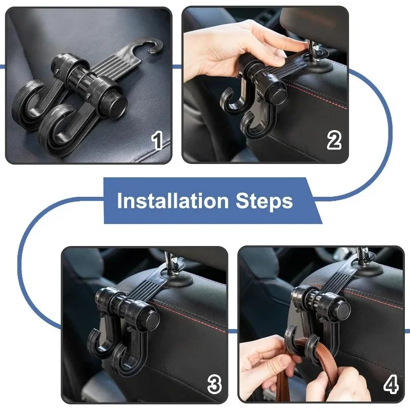 2Pcs Universal Car Seat Back Storage Hook Sundries Hanger Bag Holder Multifunction Car Hooks Vehicle Storage Organizer
