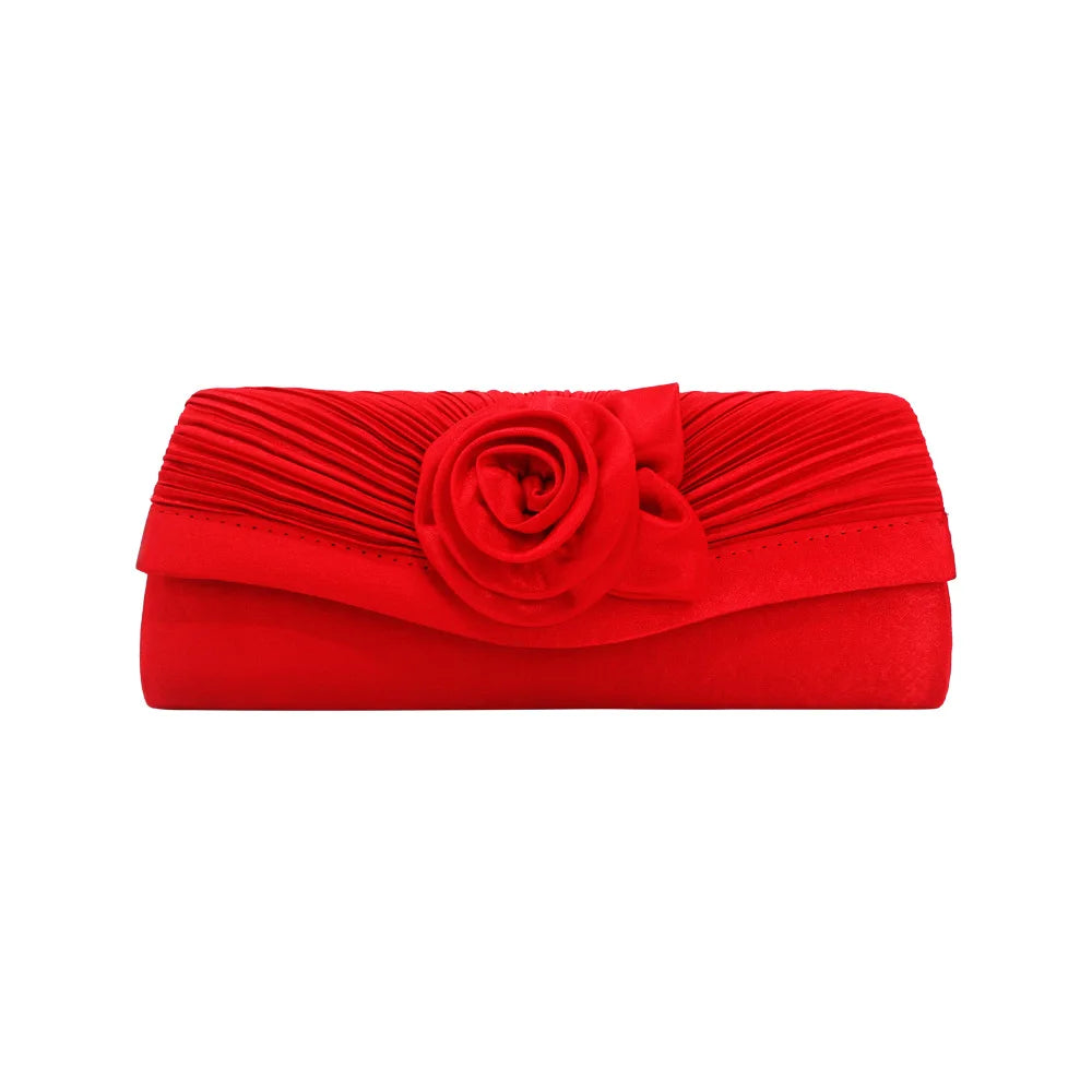 Women's Evening Bag Silk Dinner Bags Banquet Package Flower Clutch Envelope Bag Dress Party Shoulder Bag Chain Handbags Luxury