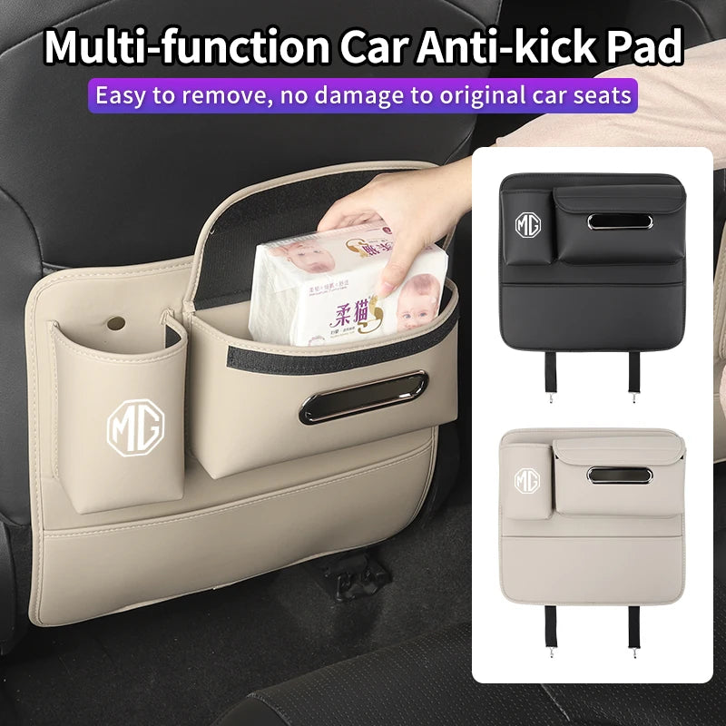Car Seat Anti-Kick Pad Seatback Storage Bag Tissue Holder Accessories For Morris Garages MG 3 5 6 7 HS ZS GS Hector TF GT ZR RX5