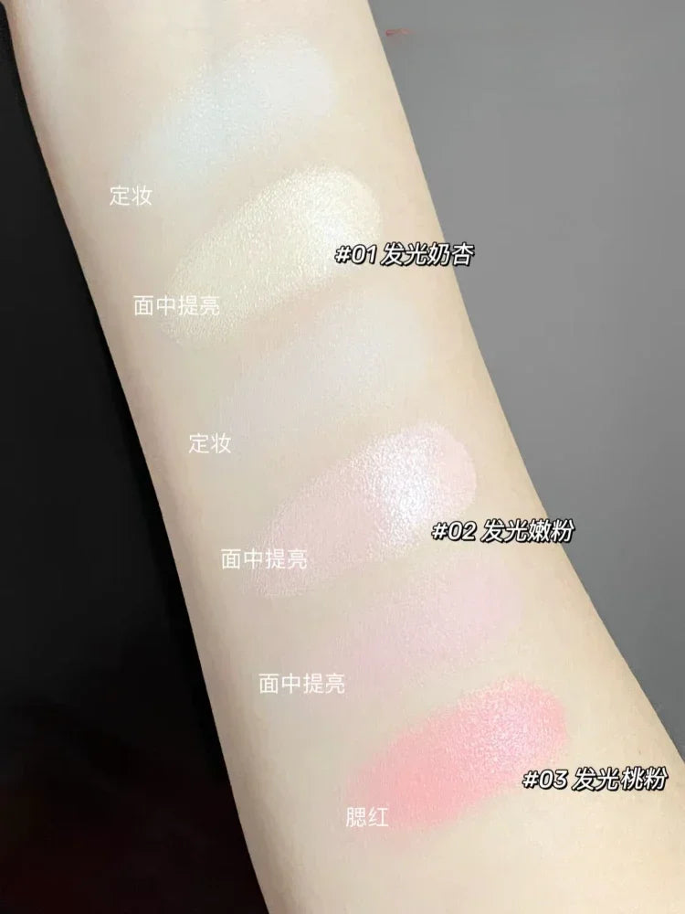 Little Ondine Cosmetics Double Effec Combination High Gloss Powder Blusher Plate Facial Repair Multi-purpose Brighten Makeup